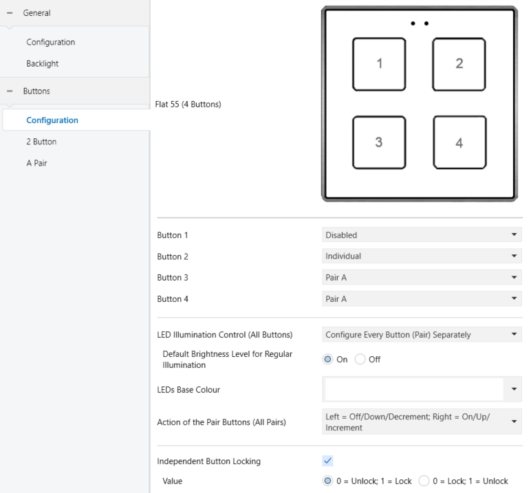 Figure 13. Buttons - Configuration