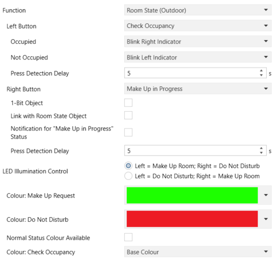 Figure 39. Pair Buttons - Room State: Check Occupancy + Make Up in Progress