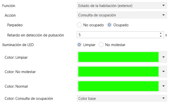 Figura 28. Pulsador individual - Estado de la habitación (exterior): Consulta de ocupación