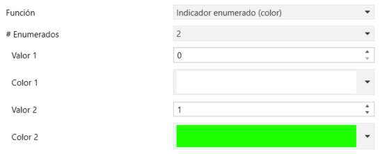 Figura 30. Pulsador individual - Indicador enumerado (color)