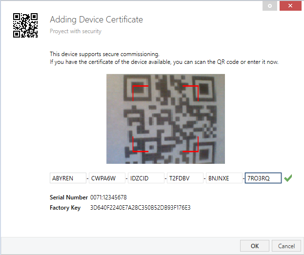 Figure 5. Project – Add Device Certificate.