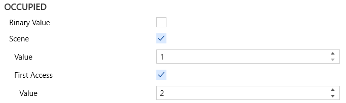 Figure 16. Scene Sending Parameters for First Access
