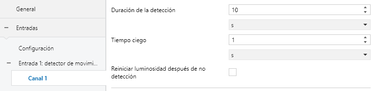 Figura 6. Detector de movimiento – Condiciones de detección de movimiento