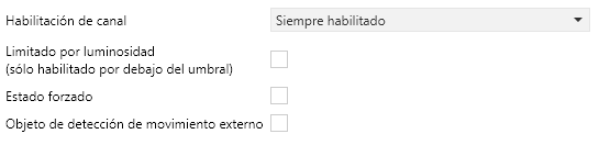 Figura 10. Detector de movimiento – Otras configuraciones