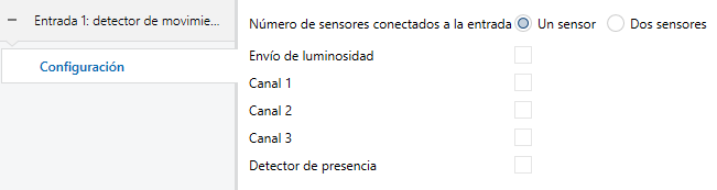 Figura 2. Detector de movimiento - Configuración