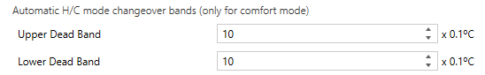Figure 19. Automatic H/C Mode Changeover Bands