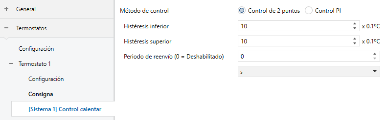 Figura 20. Control calentar