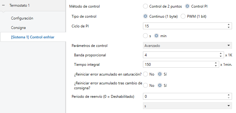 Figura 24. Control enfriar